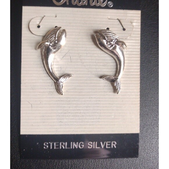 Sterling Silver Fish Earrings - Picture 1 of 3